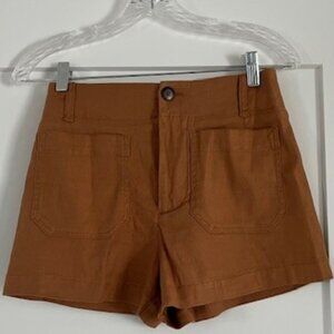 NWT! Anthropologie Maeve Colette Cotton/Linen High Waist Blend Shorts Size 26